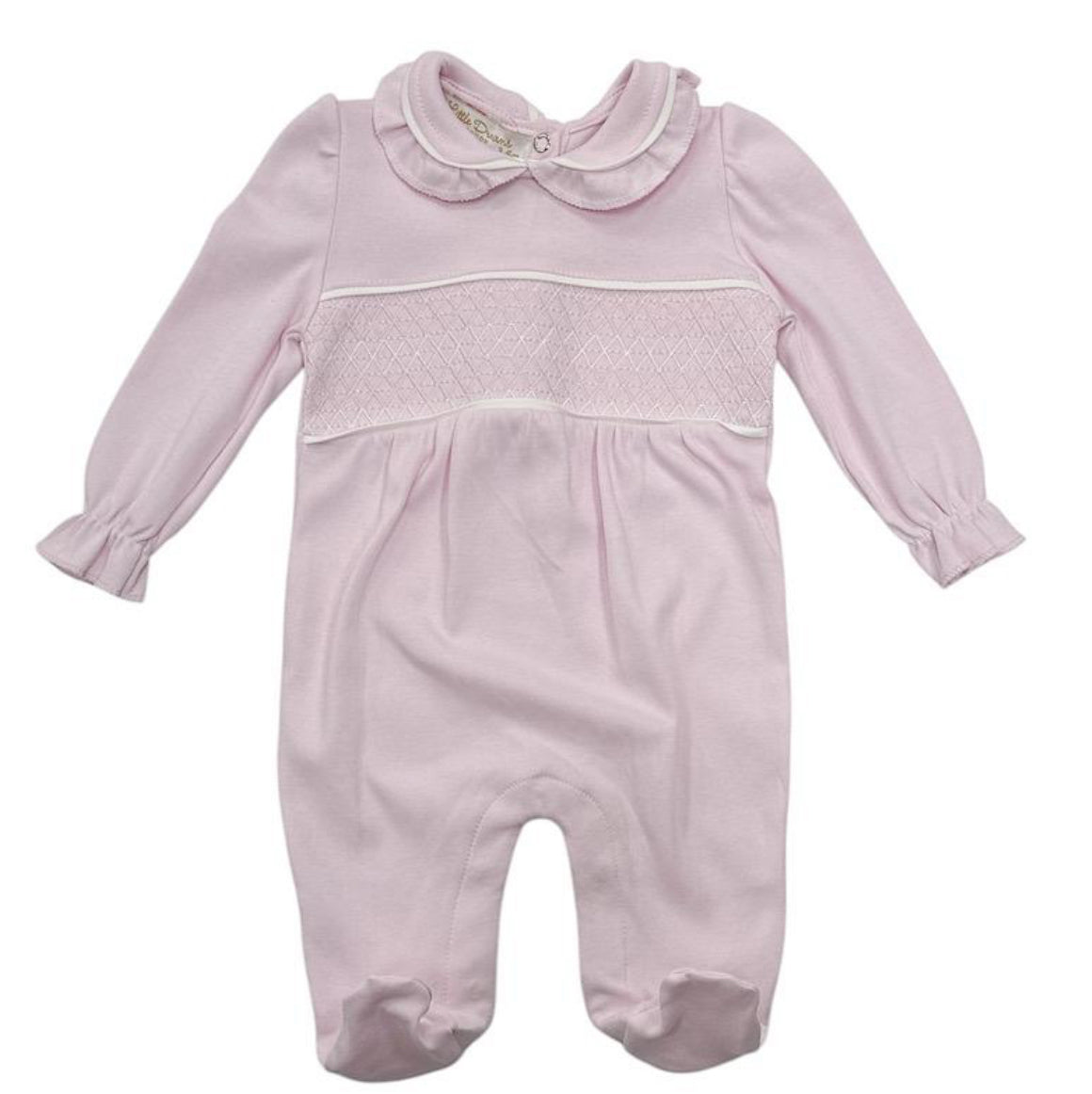 Pink Smock Cross Stitch Sleep Suit