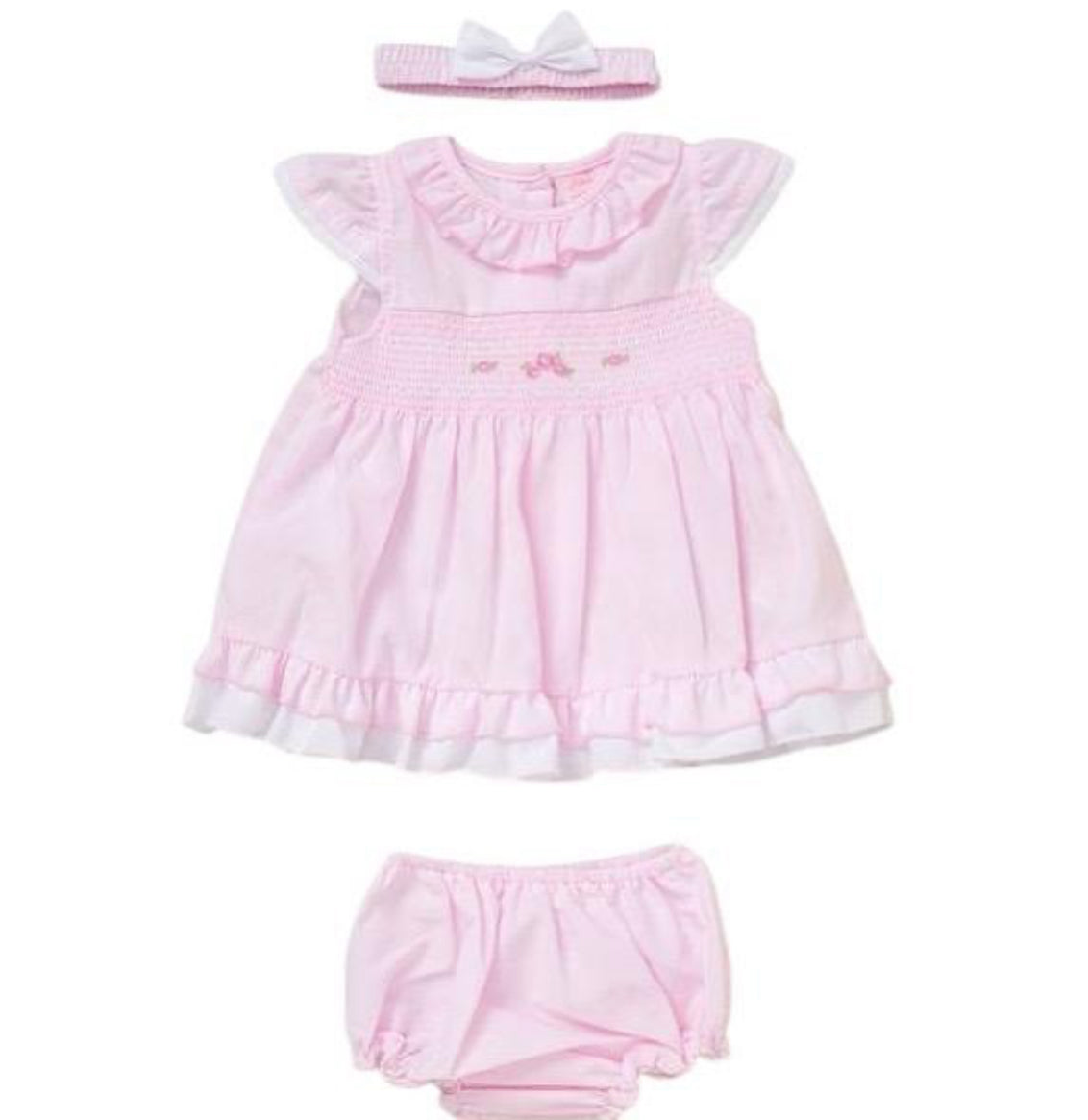 Pink Floral Smock Dress & Jam Pants