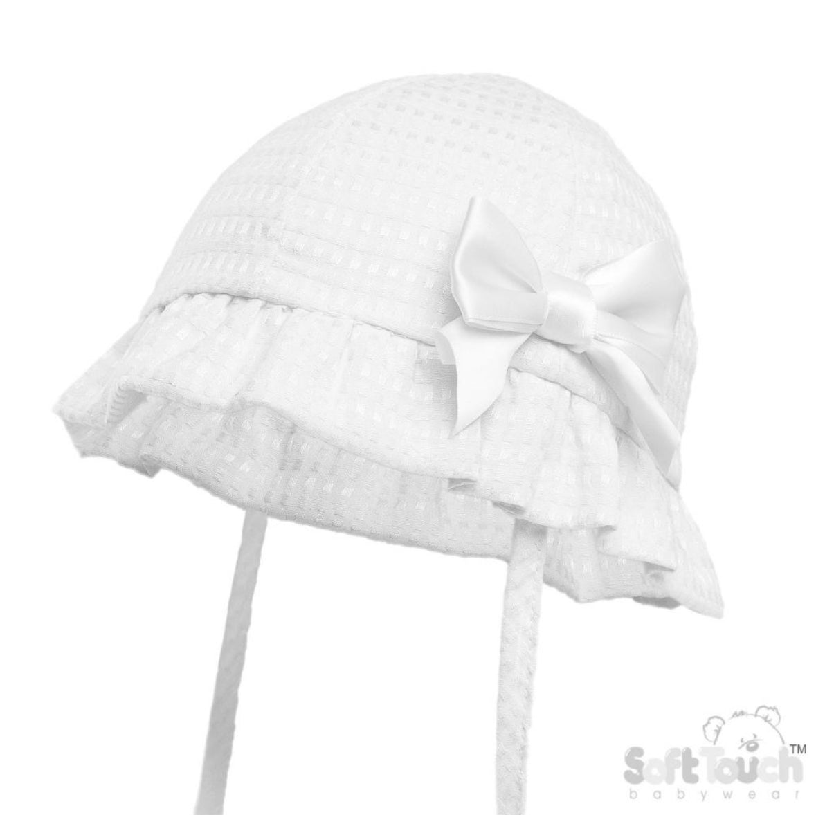 White Bow String Summer Hat