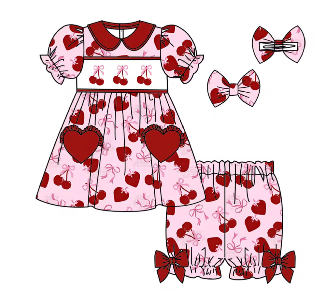 Cherry Smock Pyjamas