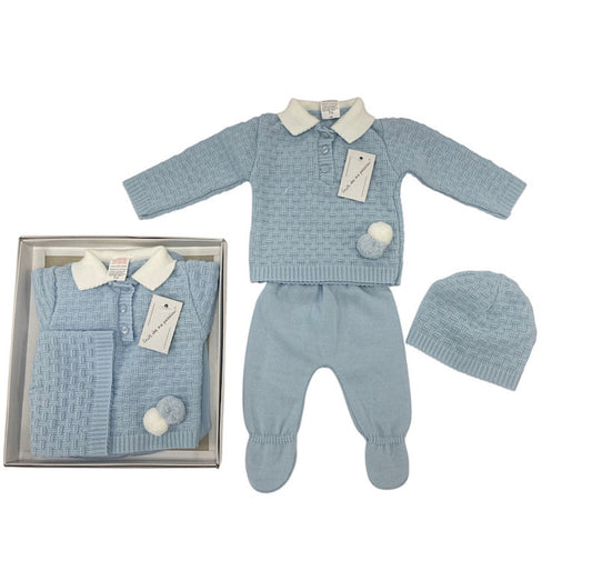 Baby Blue Bobble Knit 3pc Set