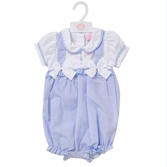 Blue Cotton Pinafore Romper