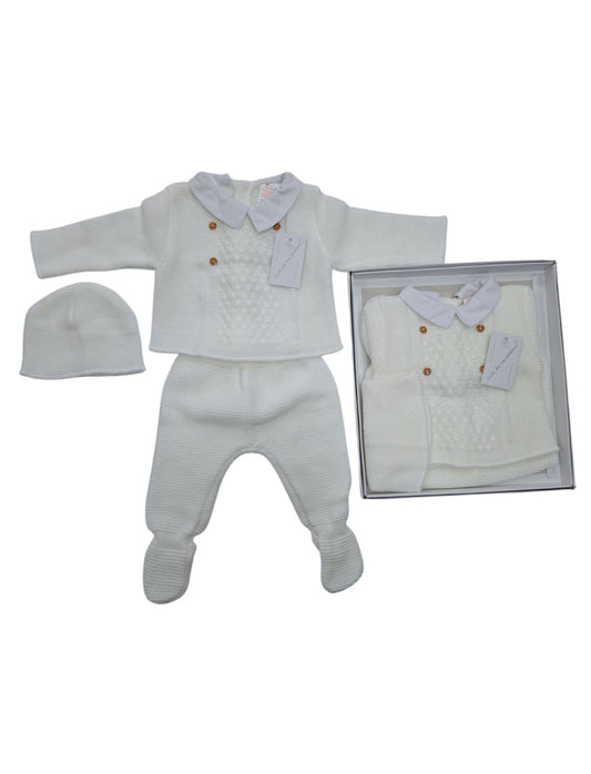 Ivory Buttoned 3pc Gift Set