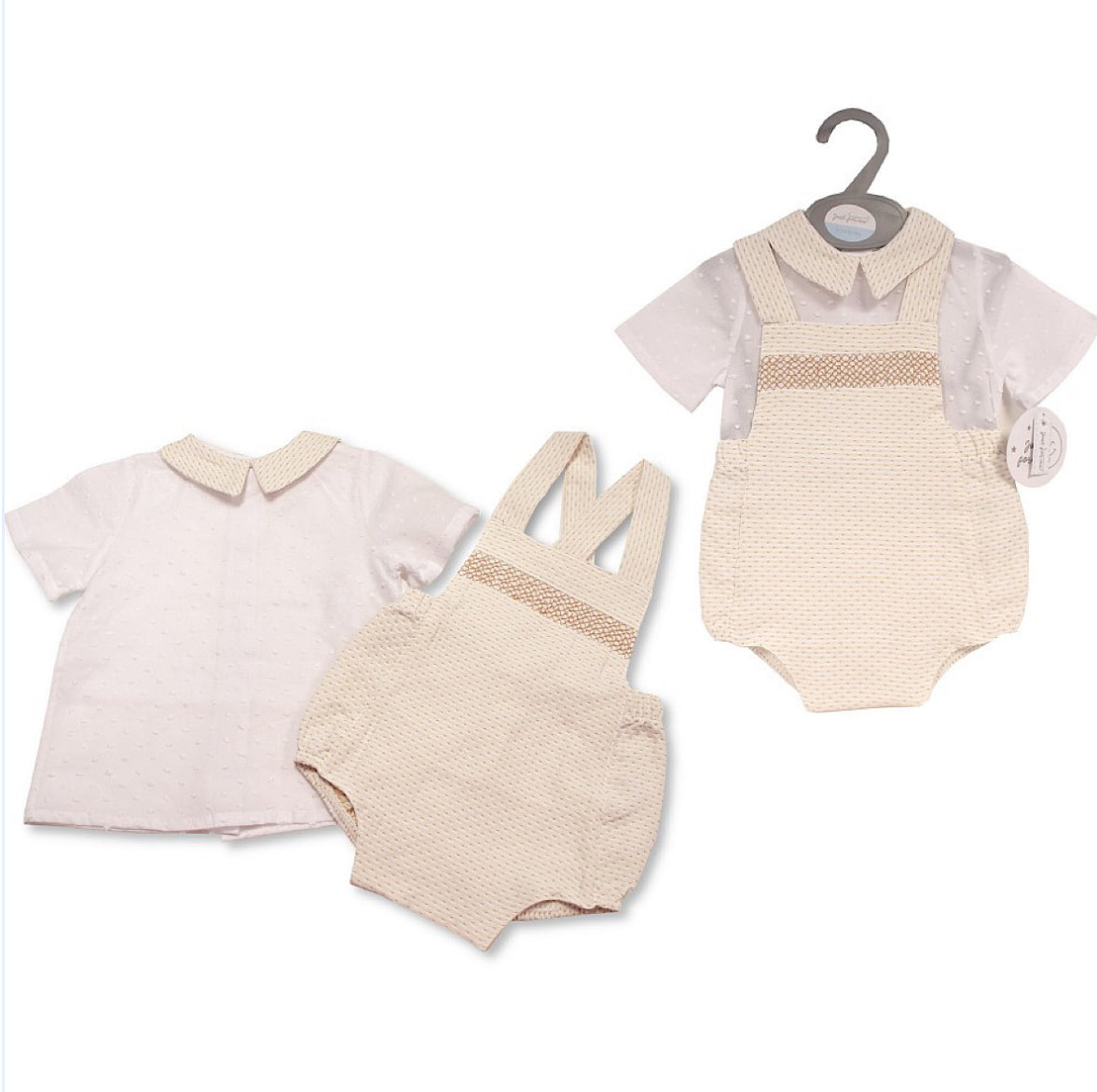 Ivory & Cream 2pc Dungarees Romper Set