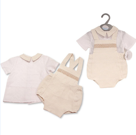 Ivory & Cream 2pc Dungarees Romper Set
