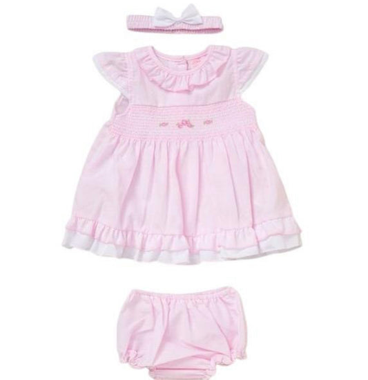 Pink Floral Smock Dress & Jam Pants