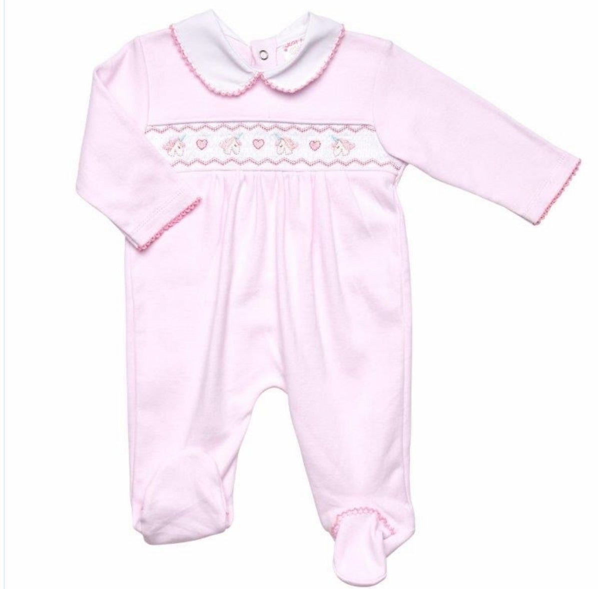 Baby Pink Unicorn Heart Sleep Suit