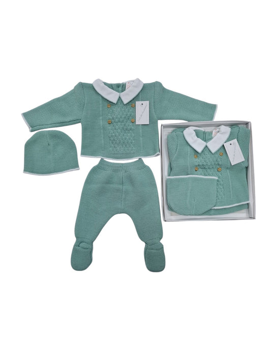 Green Buttoned 3pc Gift set