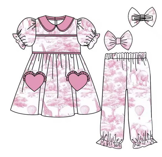 Pink safari smock pyjamas