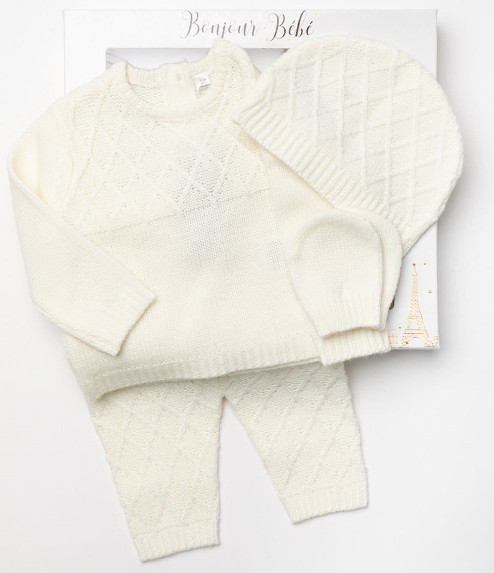 Cream Knitted 4pc Set