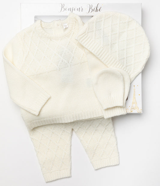 Cream Knitted 4pc Set