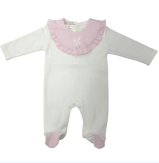Ivory & Baby Pink Little Dreams Sleep Suit