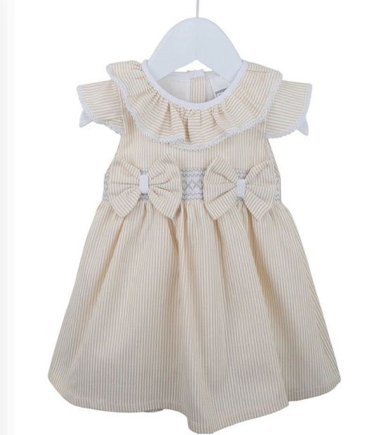 Pex Beige Pinstripe Dress