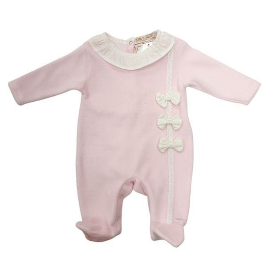 Pink Woven Bow Sleep Suit