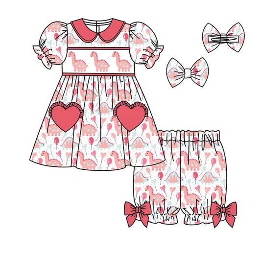 Pink Dino Smock Pyjamas