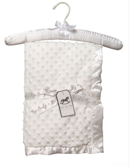 White bobble & Silk Blanket