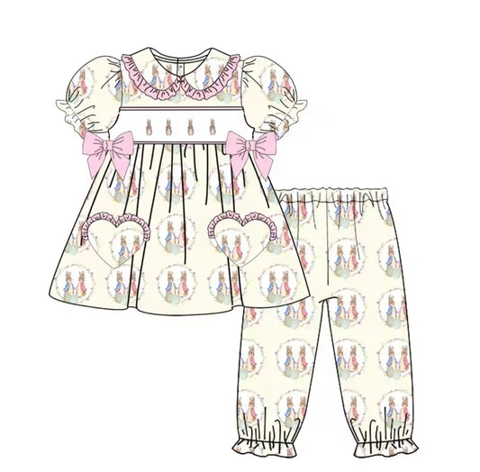 Girls Peter rabbit smocked pyjamas