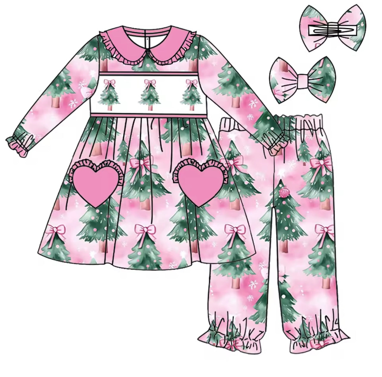 Christmas’s tree smock pyjamas