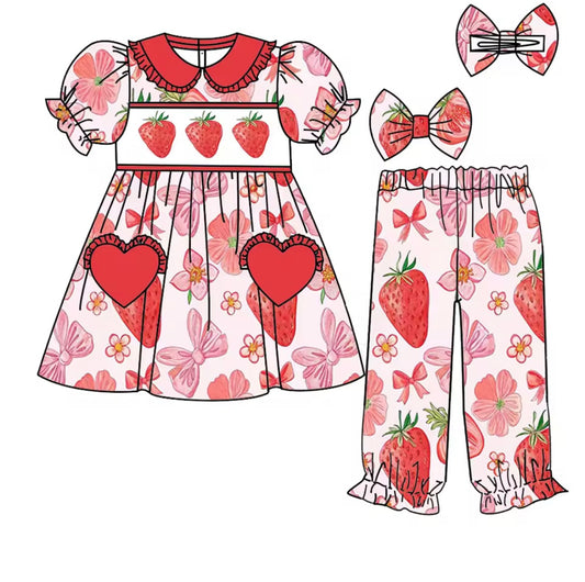 Strawberry smock pyjamas