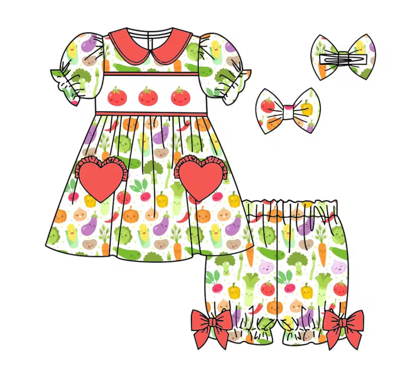 Vegetable smock pyjamas